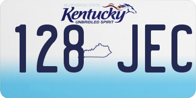 KY license plate 128JEC