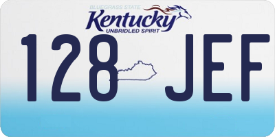 KY license plate 128JEF