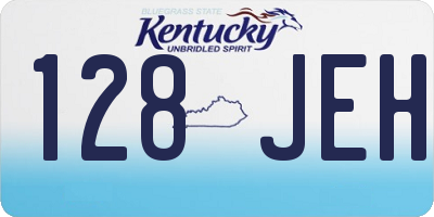 KY license plate 128JEH