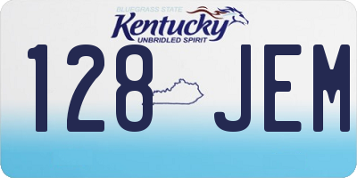 KY license plate 128JEM