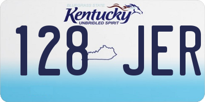 KY license plate 128JER