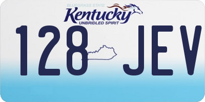 KY license plate 128JEV