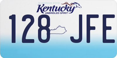 KY license plate 128JFE