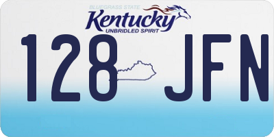 KY license plate 128JFN