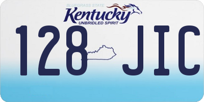 KY license plate 128JIC