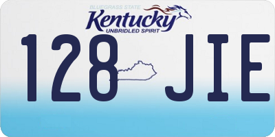 KY license plate 128JIE