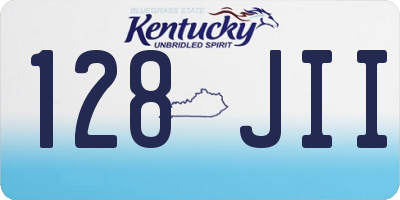 KY license plate 128JII