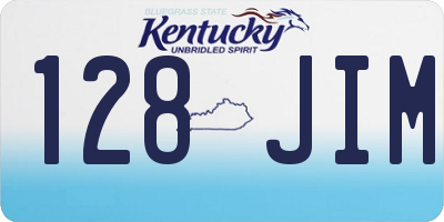 KY license plate 128JIM
