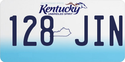 KY license plate 128JIN