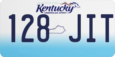 KY license plate 128JIT