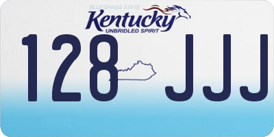KY license plate 128JJJ
