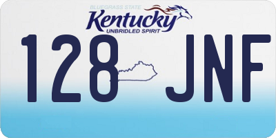KY license plate 128JNF