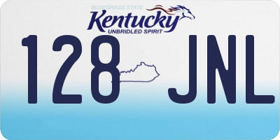KY license plate 128JNL