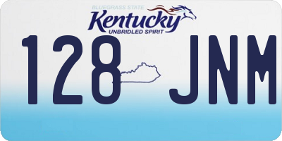 KY license plate 128JNM