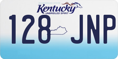 KY license plate 128JNP