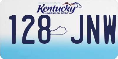 KY license plate 128JNW