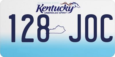 KY license plate 128JOC