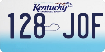 KY license plate 128JOF