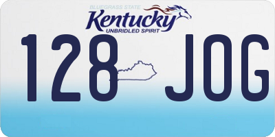 KY license plate 128JOG
