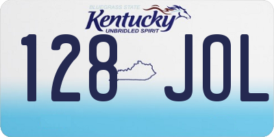 KY license plate 128JOL