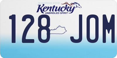 KY license plate 128JOM