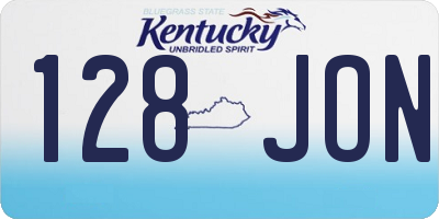 KY license plate 128JON