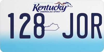 KY license plate 128JOR