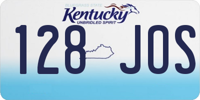 KY license plate 128JOS