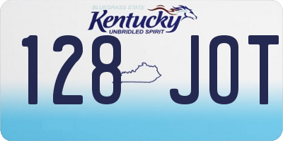 KY license plate 128JOT