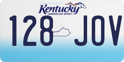 KY license plate 128JOV