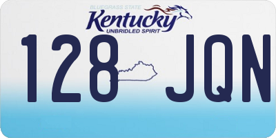 KY license plate 128JQN