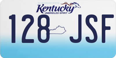 KY license plate 128JSF