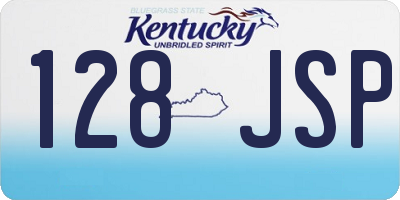 KY license plate 128JSP