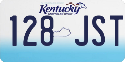 KY license plate 128JST