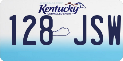 KY license plate 128JSW
