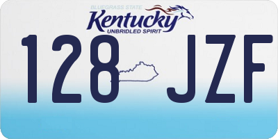 KY license plate 128JZF