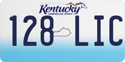 KY license plate 128LIC