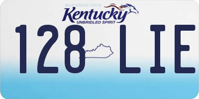 KY license plate 128LIE