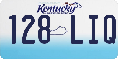 KY license plate 128LIQ