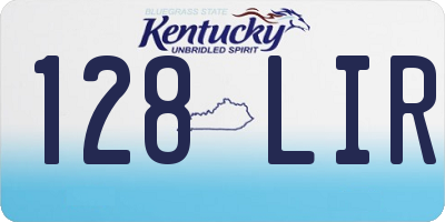 KY license plate 128LIR