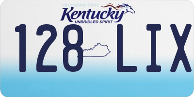 KY license plate 128LIX