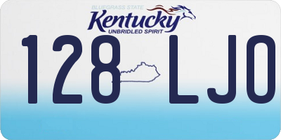 KY license plate 128LJO