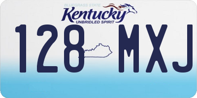 KY license plate 128MXJ