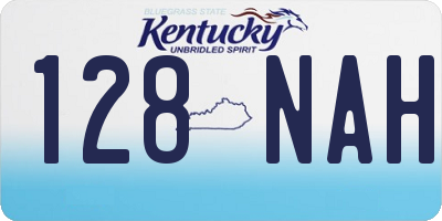 KY license plate 128NAH