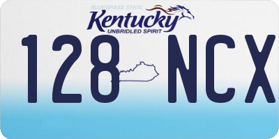 KY license plate 128NCX