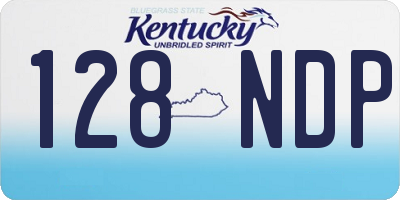 KY license plate 128NDP