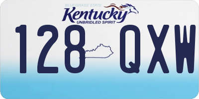 KY license plate 128QXW