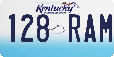 KY license plate 128RAM