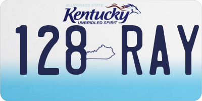 KY license plate 128RAY