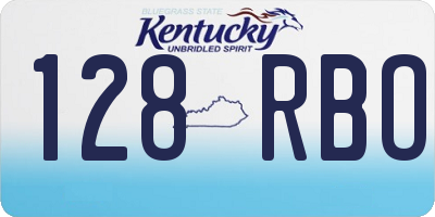 KY license plate 128RBO